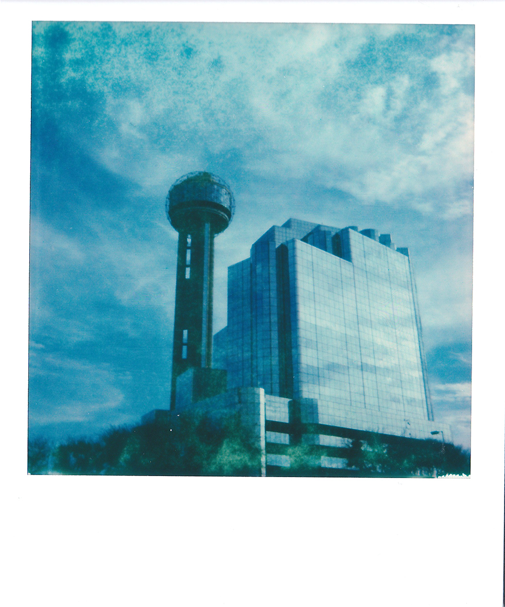 Reunion Tower, 2018.<br>Polaroid OneStep2, i-Type film.