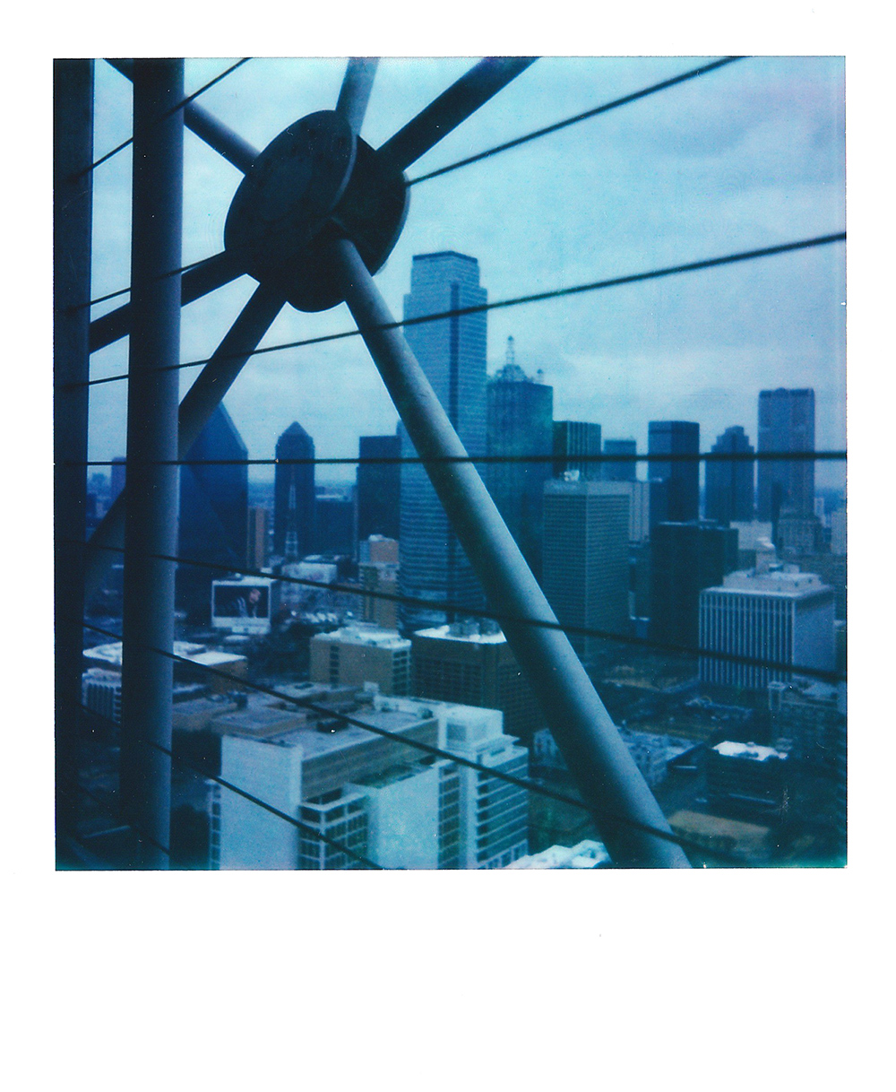 Dallas as seen from Reunion Tower, 2018.<br>Polaroid Onestep2, i-Type film